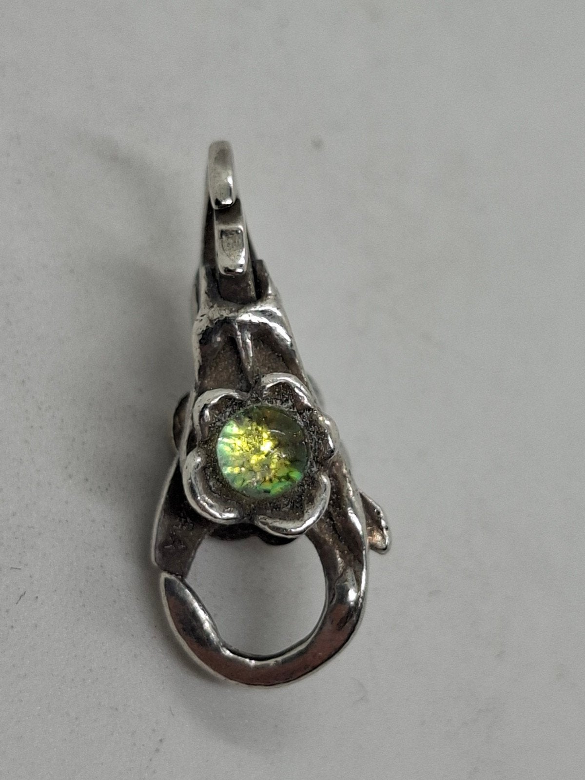 Zilveren Trollbeads bloemenslotje met steentjes, Sieraden, Tassen en Uiterlijk, 1 bedel, Ophalen of Verzenden, Zilver, Trollbeads
