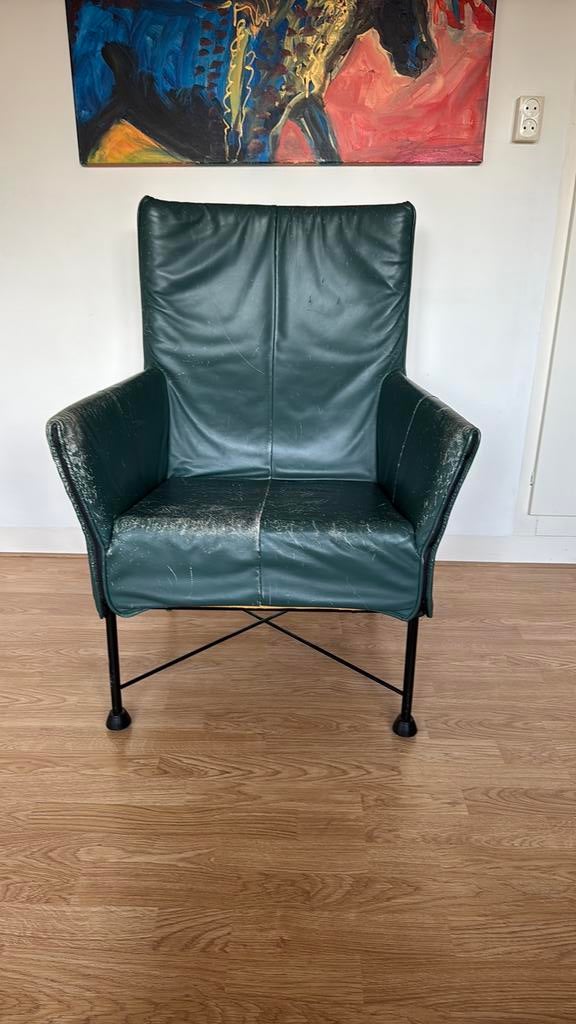 Montis Charly fauteuil groen, Huis en Inrichting, Fauteuils, Gebruikt, Design, Ophalen of Verzenden, 50 tot 75 cm