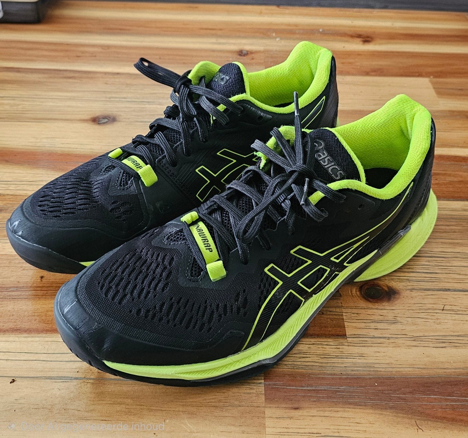 ASICS Sky Elite FF 2 Volleybal/ Padel schoenen - Zwart/Neon, Ophalen of Verzenden, Zo goed als nieuw, ASICS, Sportschoenen