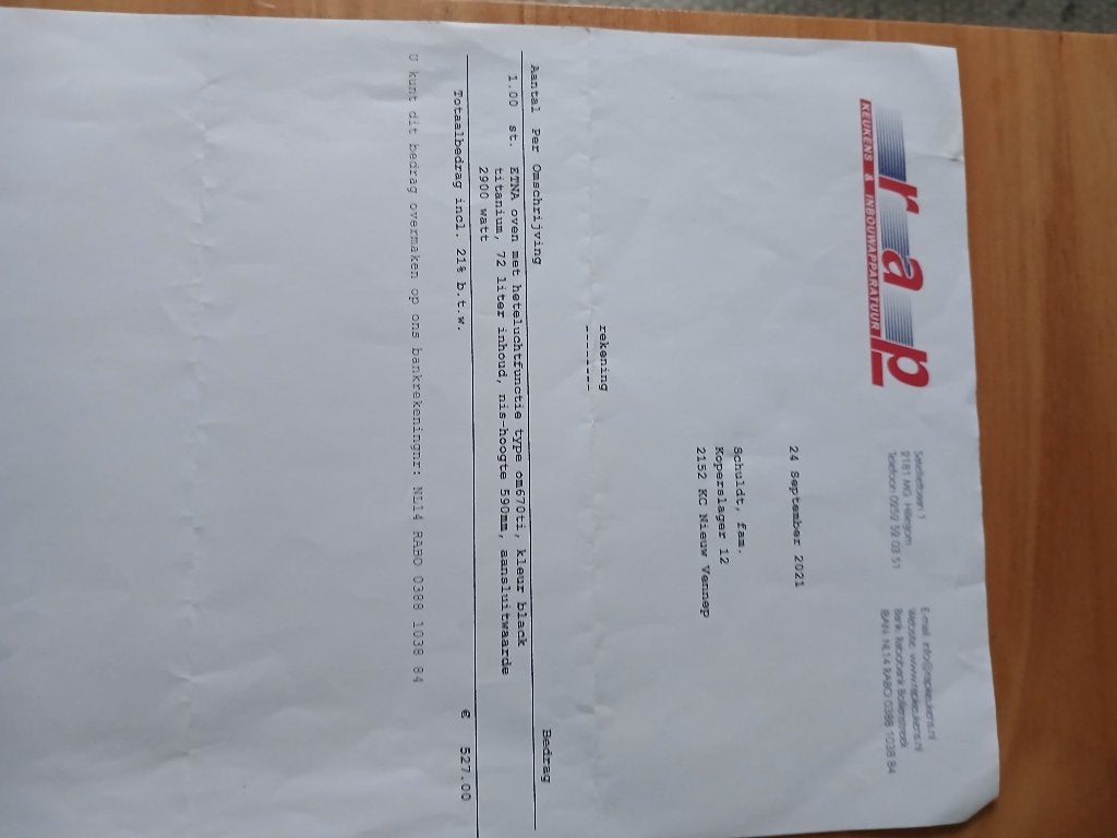 Oven, Ophalen, Gebruikt, Hete lucht, Heteluchtoven
