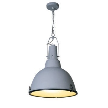 Grote Industriële Hanglamp - Grijs Metaal, Ophalen, E27 (groot), Zo goed als nieuw, Metaal