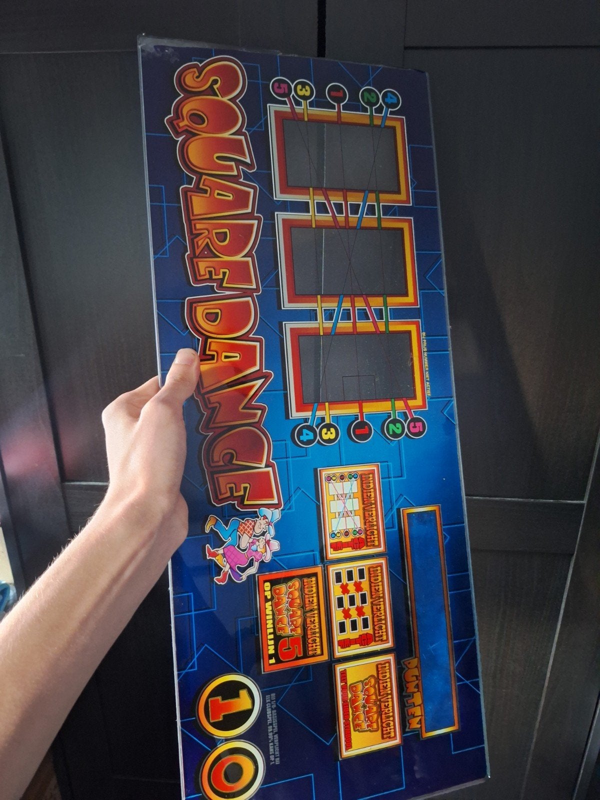 Glazen plaat gokkast 'Square Dance' - Mancave decoratie, Verzamelen, Automaten | Gokkasten en Fruitautomaten, Ophalen, Gebruikt