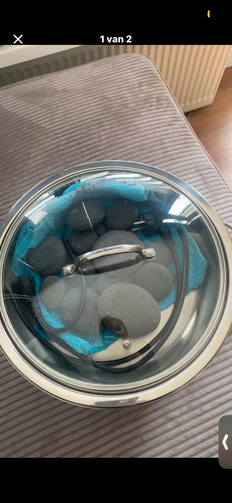Hotstone massageset, Ophalen, Zo goed als nieuw, Hotstone
