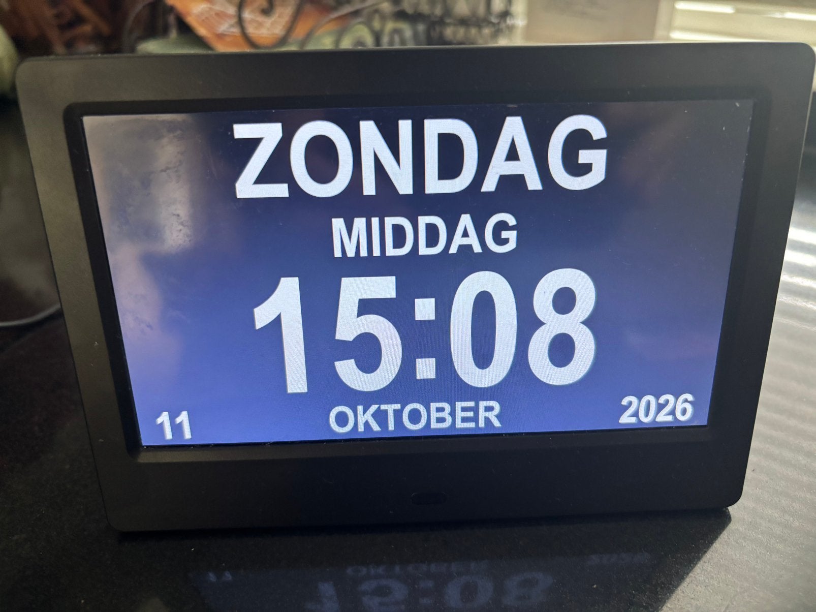 Ouderen/ dementieklok zwart, Ophalen of Verzenden, Zo goed als nieuw, Staande klok, Digitaal