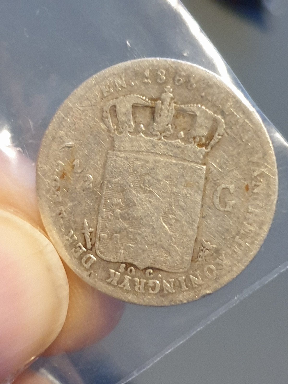 halve gulden 1868 zilver (08), Postzegels en Munten, Ophalen of Verzenden, Koning Willem III, ½ gulden, Zilver