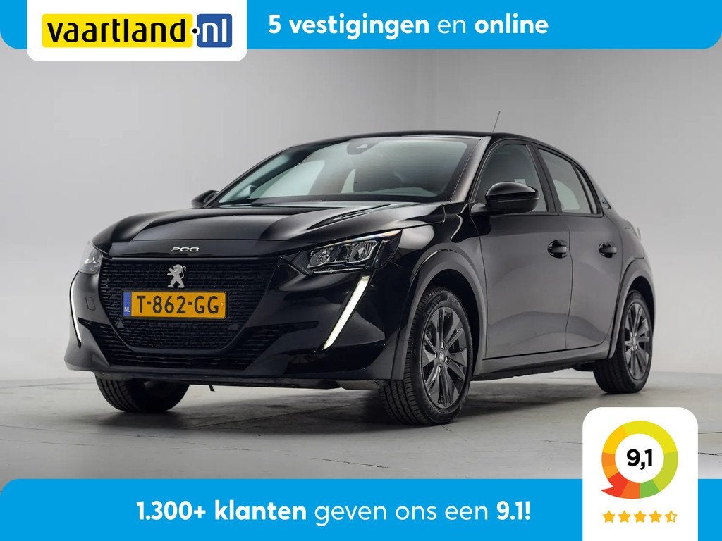 Peugeot e-208 20EV Active Pack 50kWh 3-fase [ LED Navi Apple, Auto's, Peugeot, Gebruikt, Parkeersensor, Zwart, Origineel Nederlands