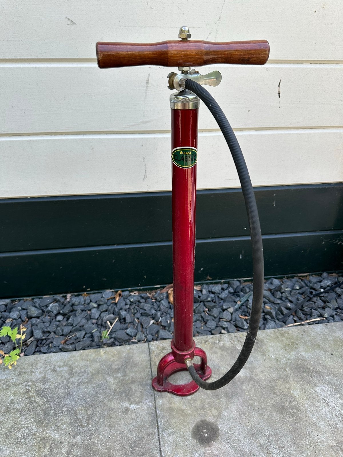 Vintage Dresco Classic Fiets Pomp Rood Hout Handvat, Ophalen of Verzenden, Gebruikt