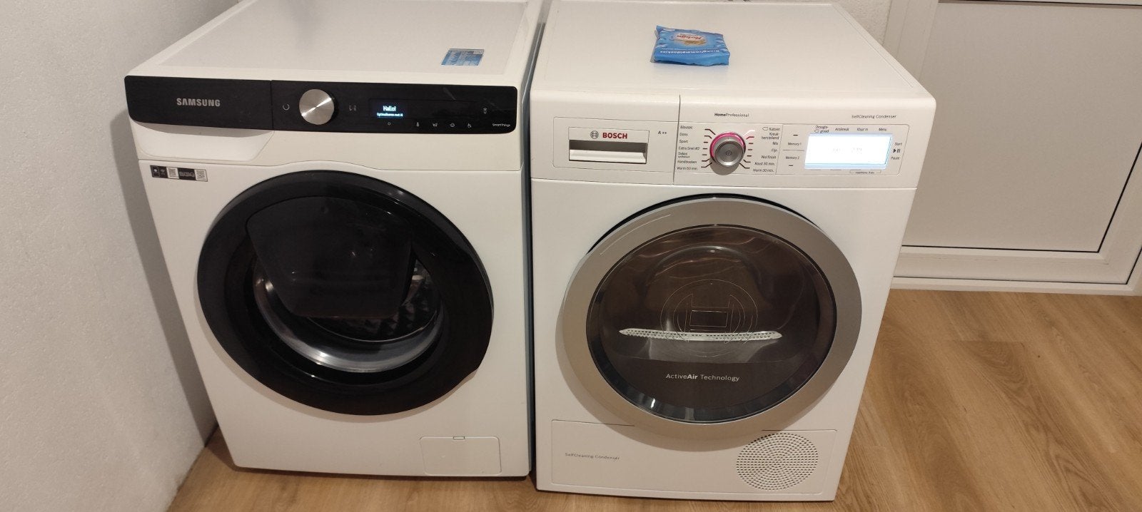 Samsung Wasmachine 9kg & Bosch Warmtepompdroger 9kg Set