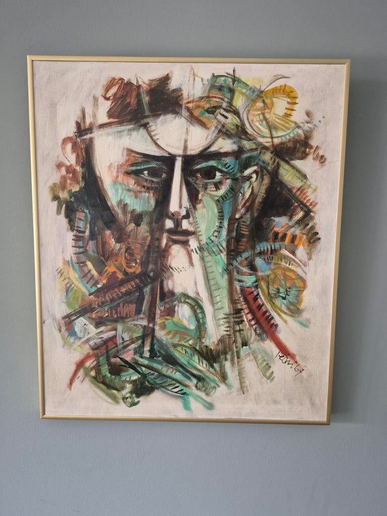 Mooi fantasierijk schilderij van Leon, Antiek en Kunst, Ophalen of Verzenden