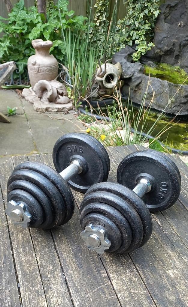 Verstelbare Dumbbellset Pro-Halterset-Gietijzer - 2 x 15 kg, Ophalen