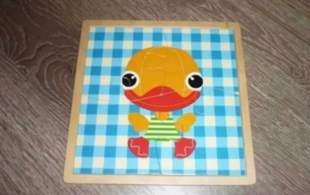 Houten puzzel 4 stukken, Ophalen, Zo goed als nieuw, Van hout, Minder dan 10 stukjes