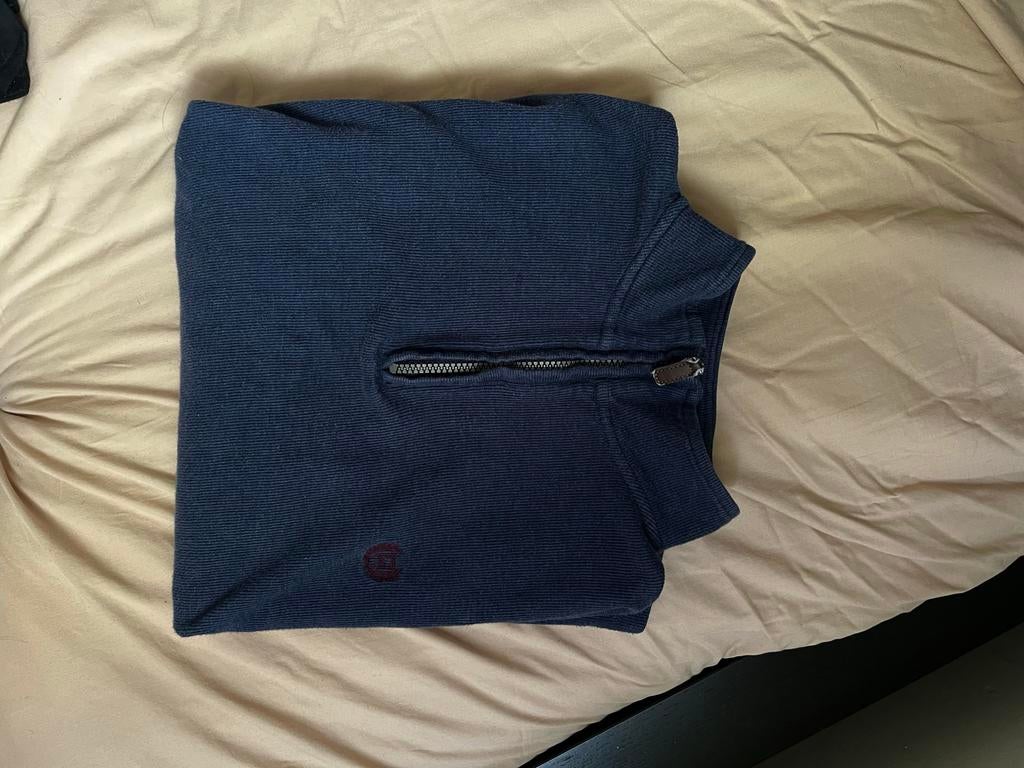 Chaps Hoodie - Donkerblauwe Trui met Rits, Kleding | Heren, Truien en Vesten, Ophalen of Verzenden, Gedragen, Maat 46 (S) of kleiner