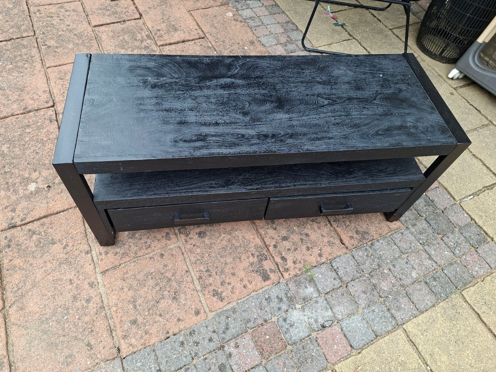 Mango houten tv meubel - 120x45x50 cm - Gebruikt, Ophalen, Gebruikt, 100 tot 150 cm, Minder dan 100 cm