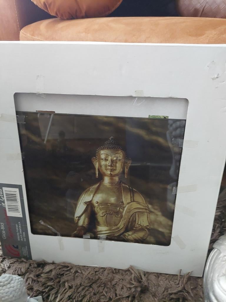 Boeddha glas lijst, Ophalen, Nieuw, Hout