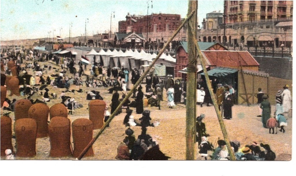 Oude Ansichtkaart Scheveningen Strandgezicht Gelopen 1915, Ophalen of Verzenden, Voor 1920, Gelopen