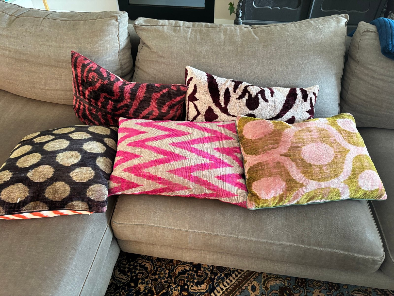 5x Rough Rugs Kussens - Diverse Patronen en Kleuren, Overige merken, Gebruikt, Meerkleurig, Met print