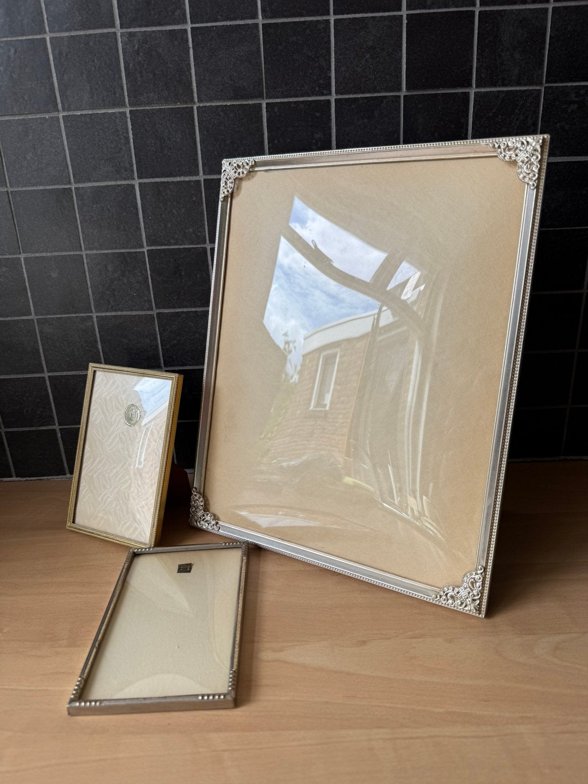 Fotolijsten, bol glas, vintage, jaren 60/70, Ophalen of Verzenden
