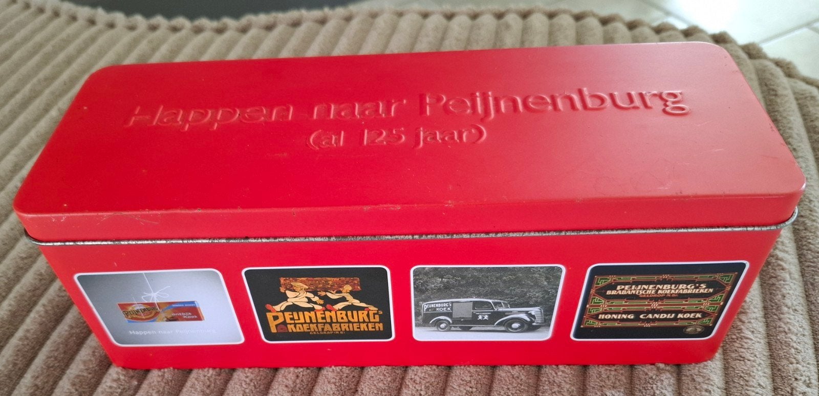 Happen naar Peijnenburg koekblik, Ophalen of Verzenden, Gebruikt, Koek(jes)