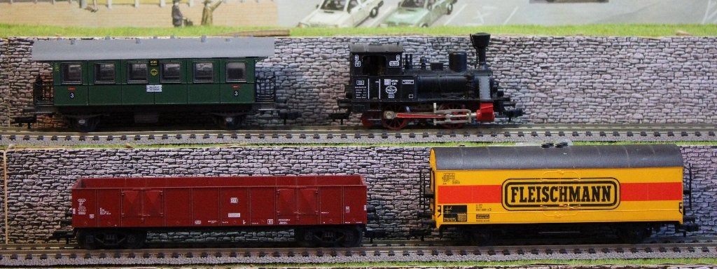 Stoomloc ANNA + 3 wagens, Treinset, Gelijkstroom, Fleischmann, Ophalen of Verzenden
