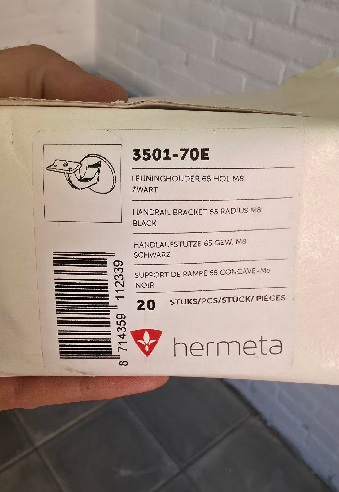 8x Trapleuninghouder Mat Zwart Rond met 14 M8 Tapeinden, Ophalen of Verzenden, Nieuw