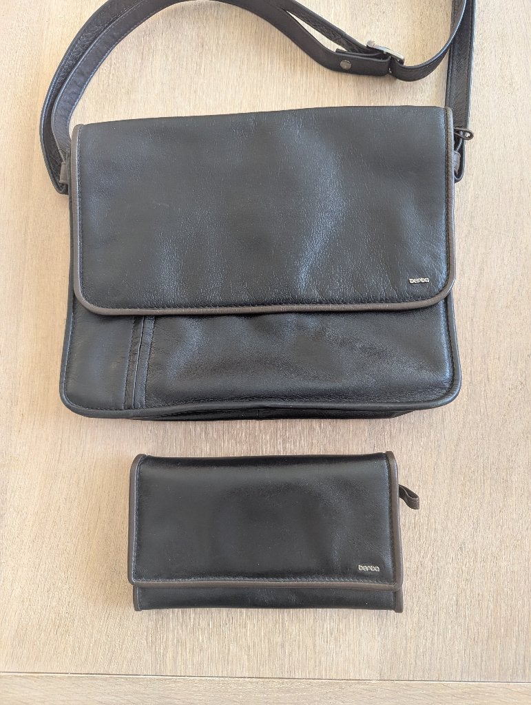 Berba handtas en portemonnee, Ophalen of Verzenden, Zo goed als nieuw, Zwart, Handtas