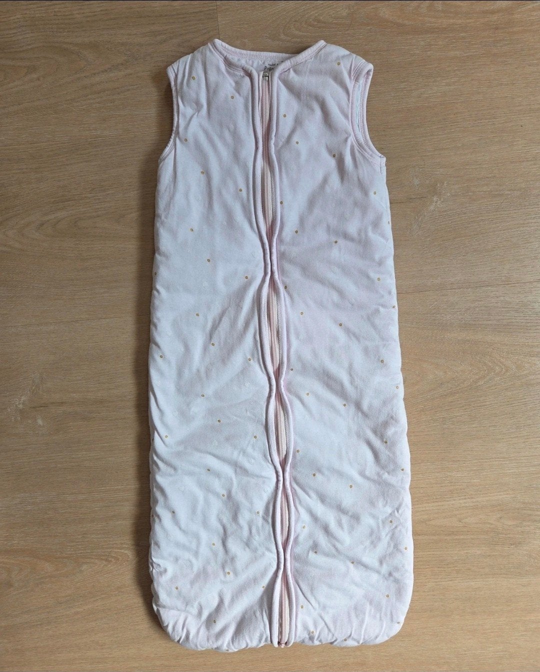 Roze Prénatal slaapzak met gouden stippen, Gebruikt, Ophalen of Verzenden, Prénatal, Roze