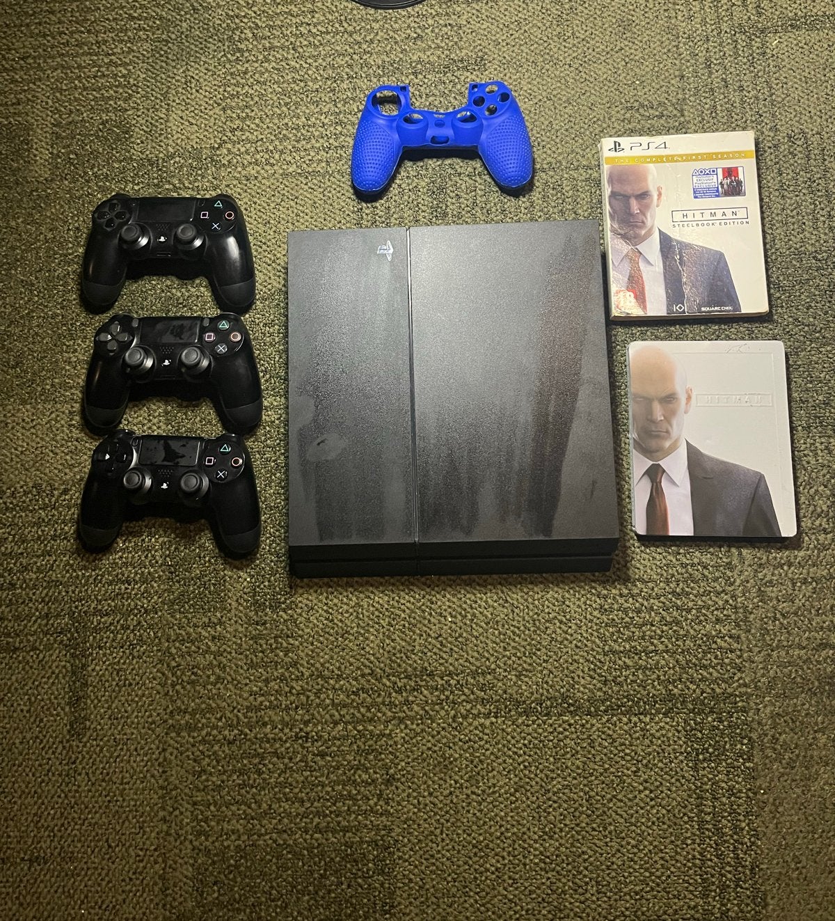 PlayStation 4 met 3 controllers en Hitman game, Ophalen, Original, Met 3 controllers of meer, Gebruikt