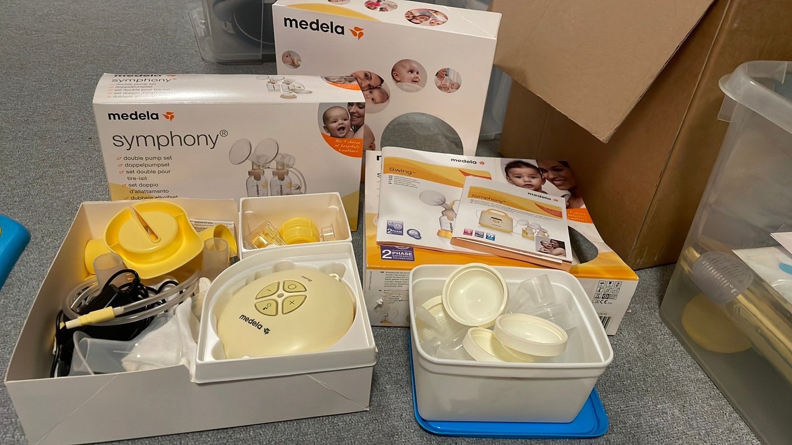 Medela borstkolf met uitbreidingsset, Ophalen of Verzenden, Gebruikt, Borstkolf, Medela