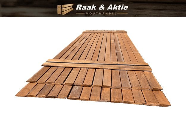 5.5 m2 Hardhout Rabat - Fijnbezaagd - nr: HP53