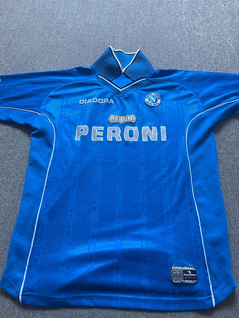 Vintage Napoli Thuisshirt Maat L - Diadora Peroni, Maat L, Ophalen of Verzenden, Gebruikt, Shirt