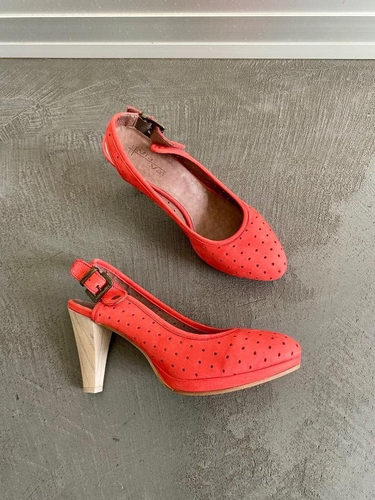 i272 Via Vai maat 40 pumps schoenen hak sandalen ballerina, Via Vai, Ophalen of Verzenden, Zo goed als nieuw, Rood