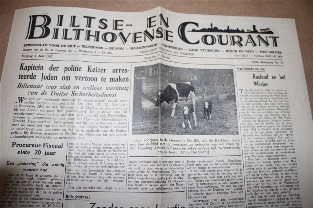 Biltse- en Bilthovense courant. Vrijdag 4 juli 1947., Boeken, Ophalen of Verzenden, Gelezen, Muziek, Film of Tv