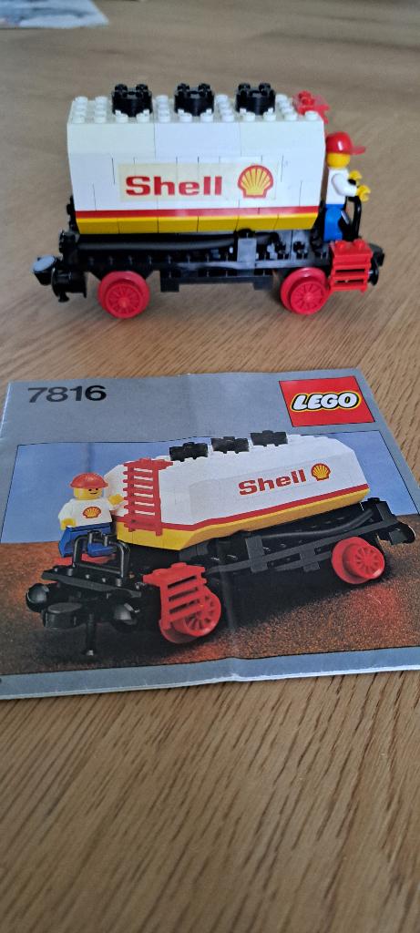 7816 Shell treinwagon (uit 1980)., Kinderen en Baby's, Speelgoed | Duplo en Lego, Gebruikt, Verzenden, Lego, Complete set