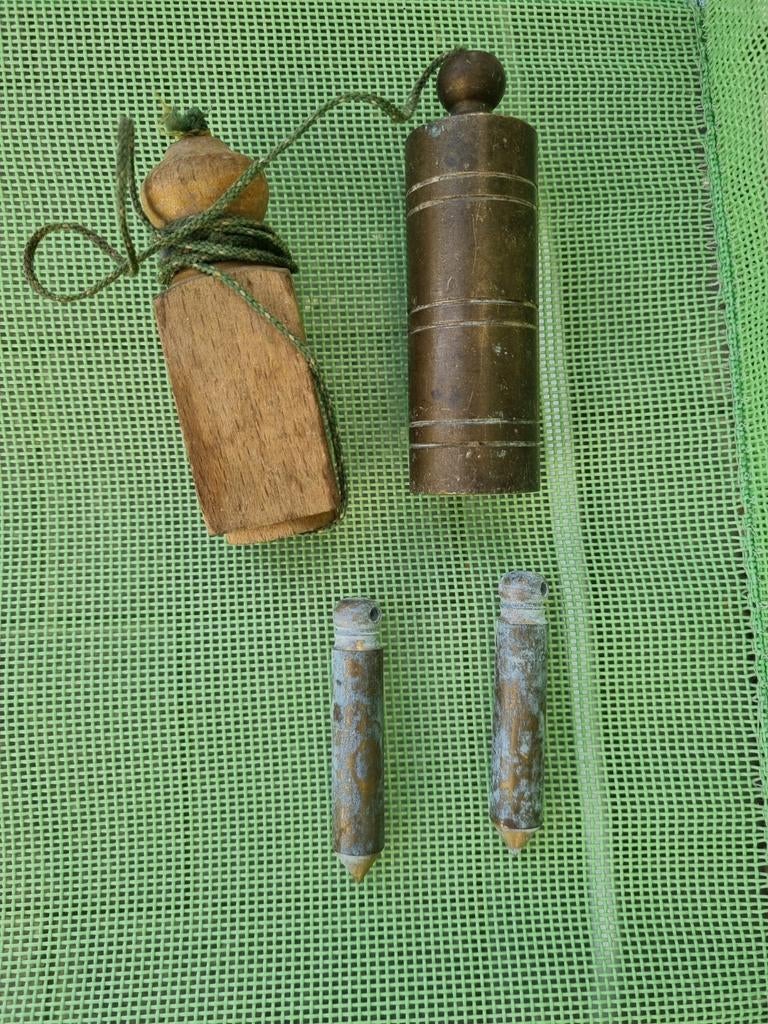 Antiek messing schietlood met klos, Ophalen of Verzenden