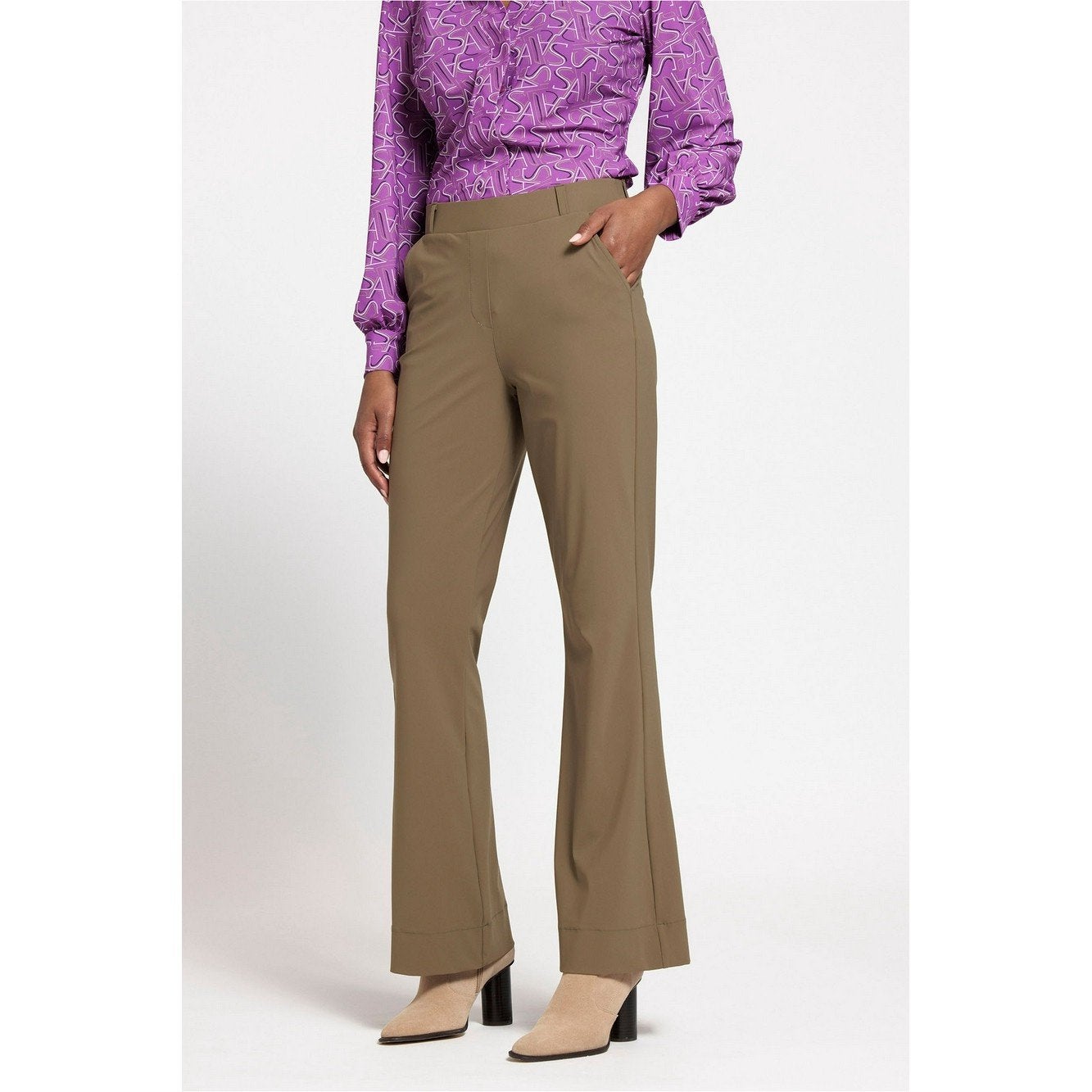 Nieuwe Flair bonded broek maat L Studio Anneloes, Kleding | Dames, Broeken en Pantalons, Ophalen of Verzenden, Nieuw, Groen, Lang