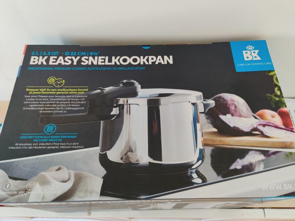 BK Easy Snelkookpan - 6L, 22cm - Geschikt voor Inductie, Huis en Inrichting, Keuken | Keukenbenodigdheden, Nieuw, Overige typen
