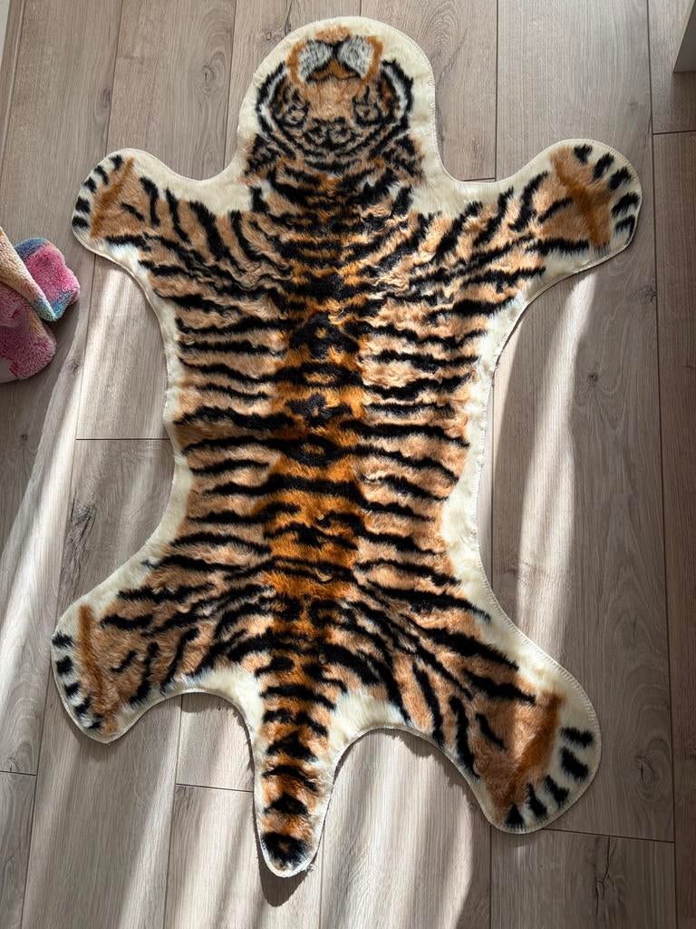 Uniek Tijger Vloerkleed - Zacht en Decoratief, Ophalen, 100 tot 150 cm, Wit, 50 tot 100 cm