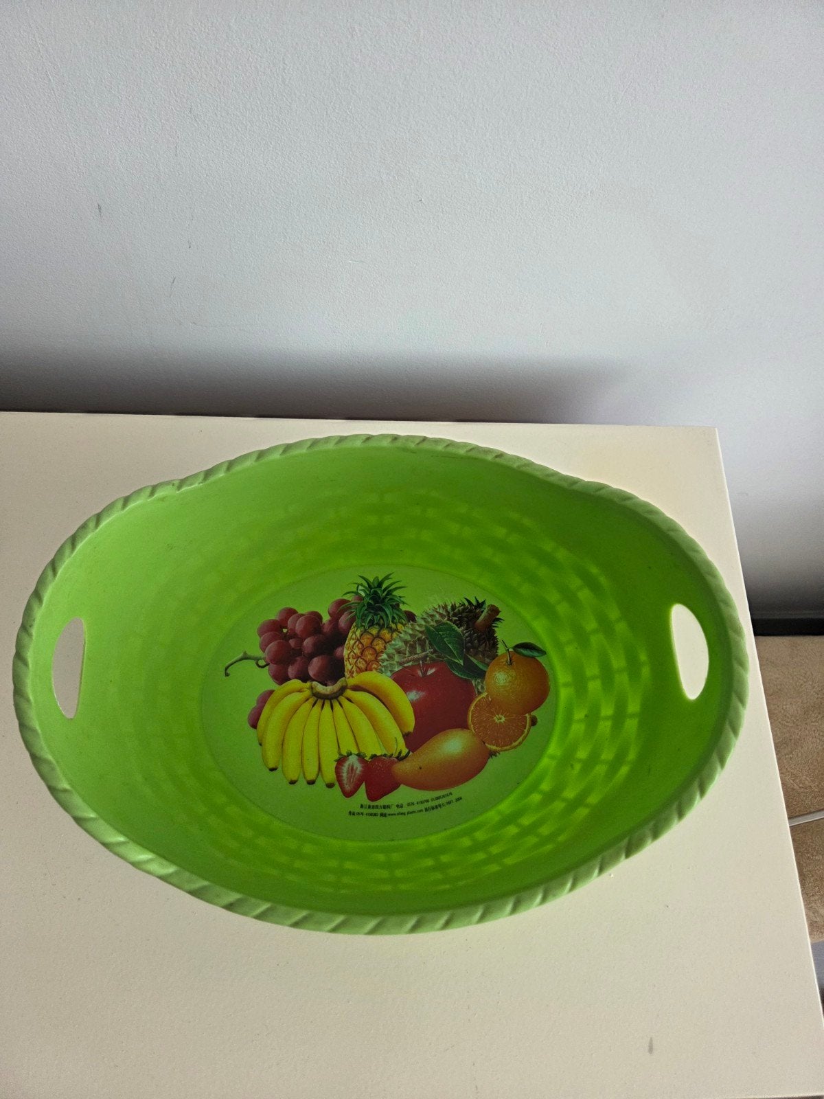Fruitmand Groen 30x22x11 cm, Ophalen of Verzenden, Zo goed als nieuw, Rond, Schaal