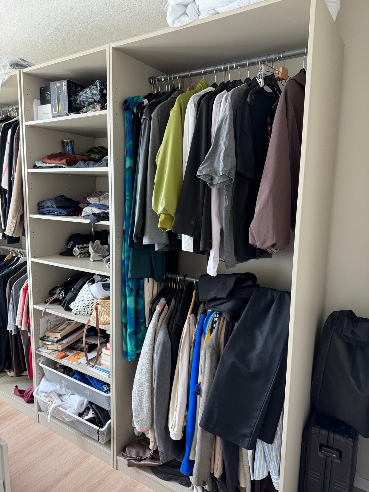 IKEA PAX kledingkasten (100+75cm) grijsbeige met binnenwerk, Ophalen, Gebruikt, 200 cm of meer, 150 tot 200 cm