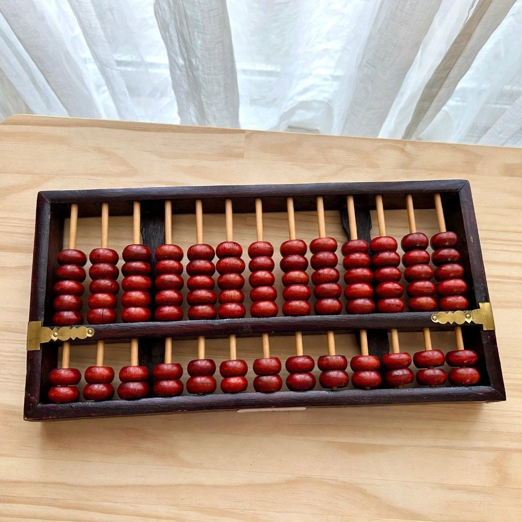 Vintage Chinese Abacus Suanpan - Hout & Messing - 30 cm, Ophalen of Verzenden