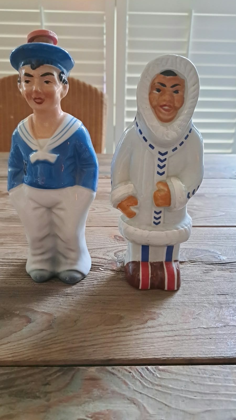 Vintage likeurflessen: Matroos en Eskimo, Ophalen of Verzenden