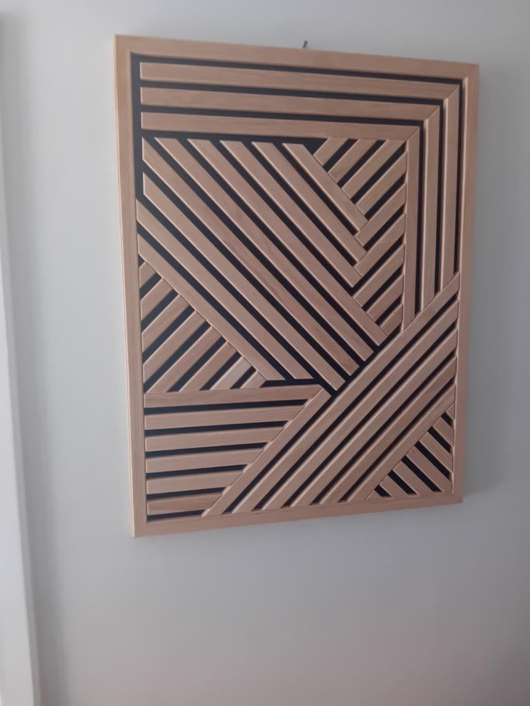 schilderij met massief eikenhouten panelen, Antiek en Kunst, Kunst | Schilderijen | Abstract, Ophalen