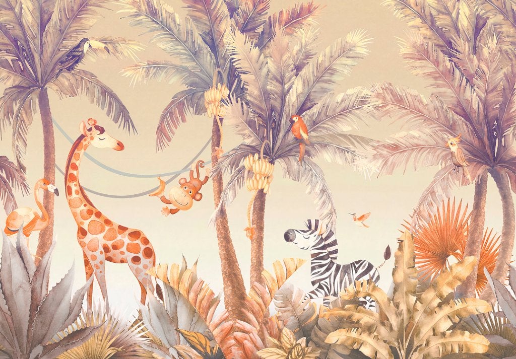 Jungledieren vlies behang Grand Safari, baby- kinderkamer, Verzenden, Nieuw