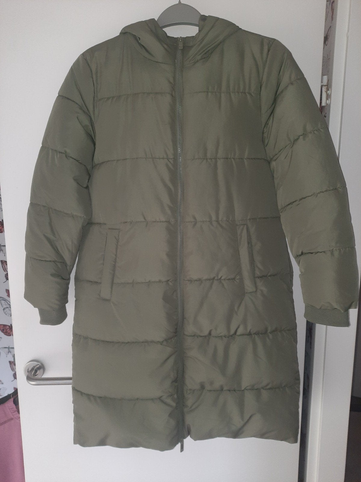 Groene winterjas Maat M Pieces, Maat 38/40 (M), Ophalen of Verzenden, Zo goed als nieuw, Pieces
