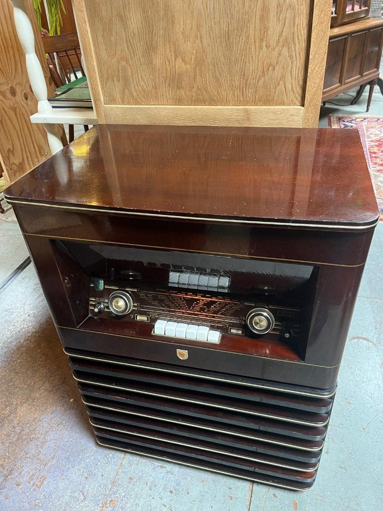 59) Vintage Philips Radio Grammofoon Meubel., Ophalen