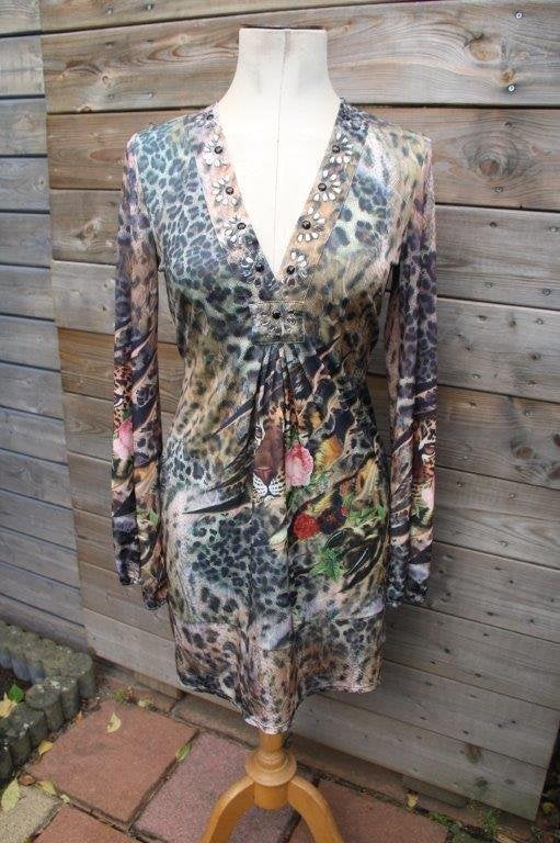 Jurk gekleurd leopard Etoile du Monde mt 2 (S) Vaste prijs, Kleding | Dames, Jurken, Etoile, Overige kleuren, Ophalen of Verzenden