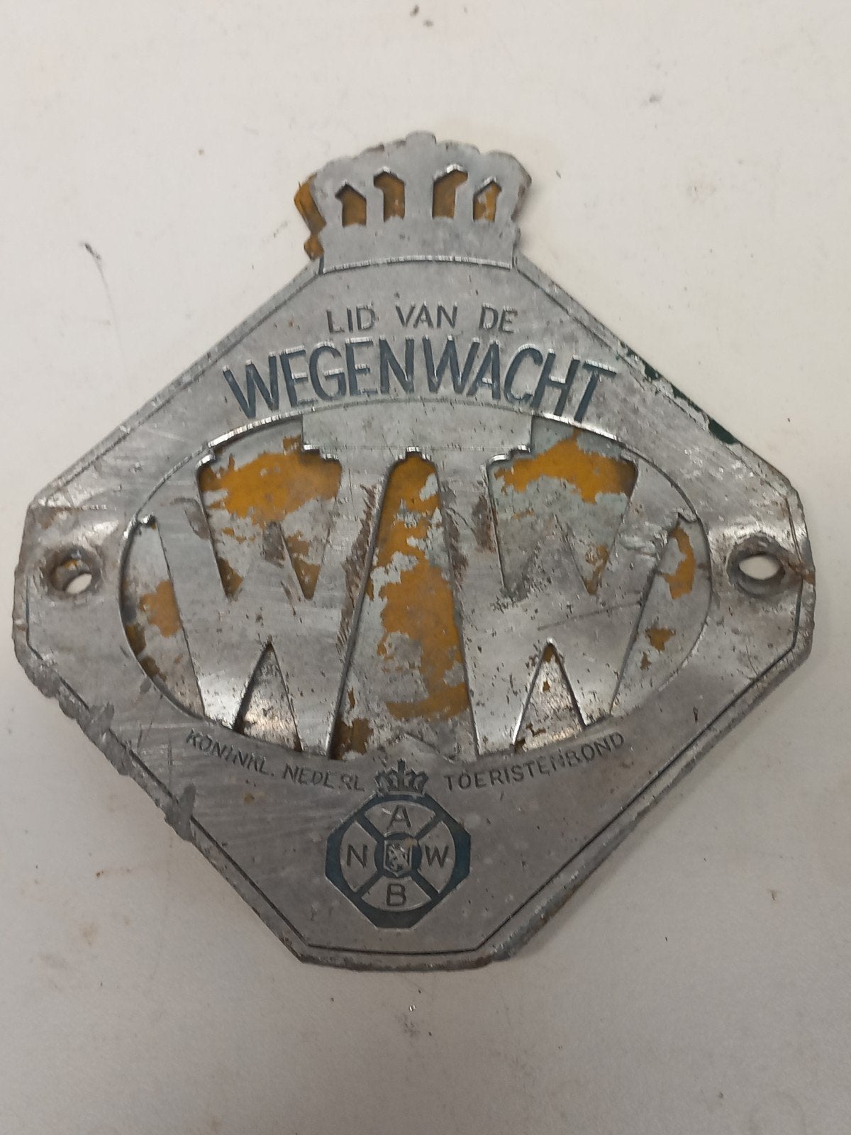 Vintage ANWB Wegenwacht schildje, Ophalen of Verzenden