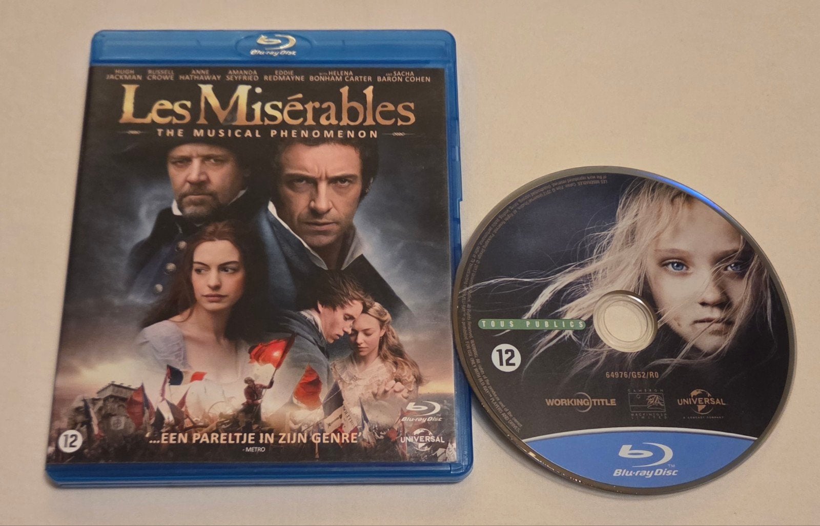 Les Miserables/Speelfilm/Musical/Blu-ray, Cd's en Dvd's, Blu-ray, Ophalen of Verzenden, Zo goed als nieuw, Muziek en Concerten