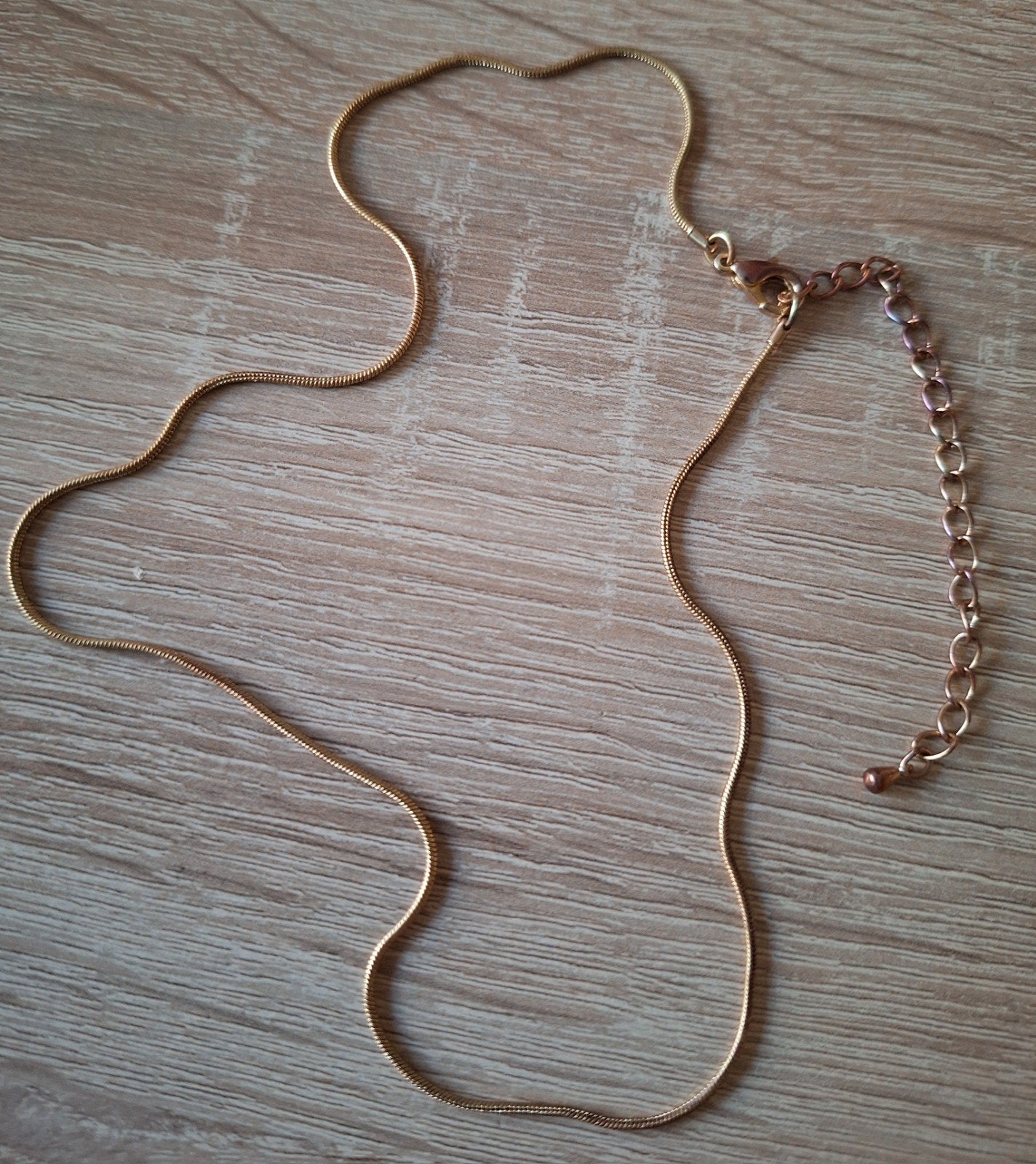 Slanke RoseGouden Slangen Ketting, Ophalen, Verstelbaar, Nieuw, Goud
