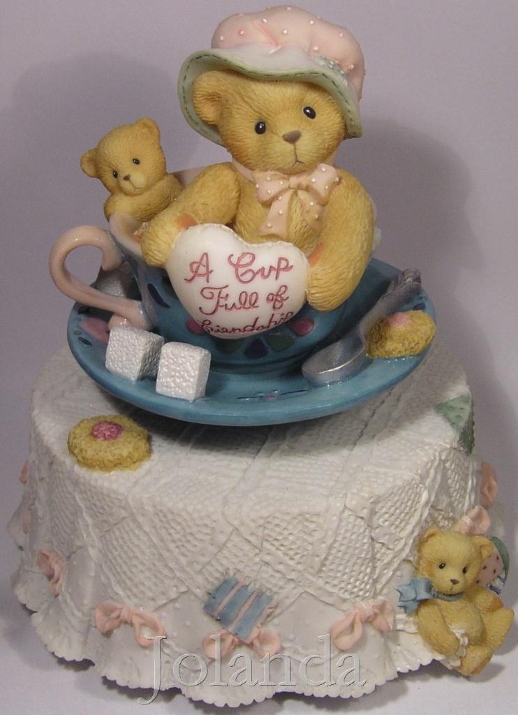 Cherished Teddies Muziekdoos A Cup Full Of Friends, Ophalen of Verzenden, Zo goed als nieuw, Beeldje, Cherished Teddies